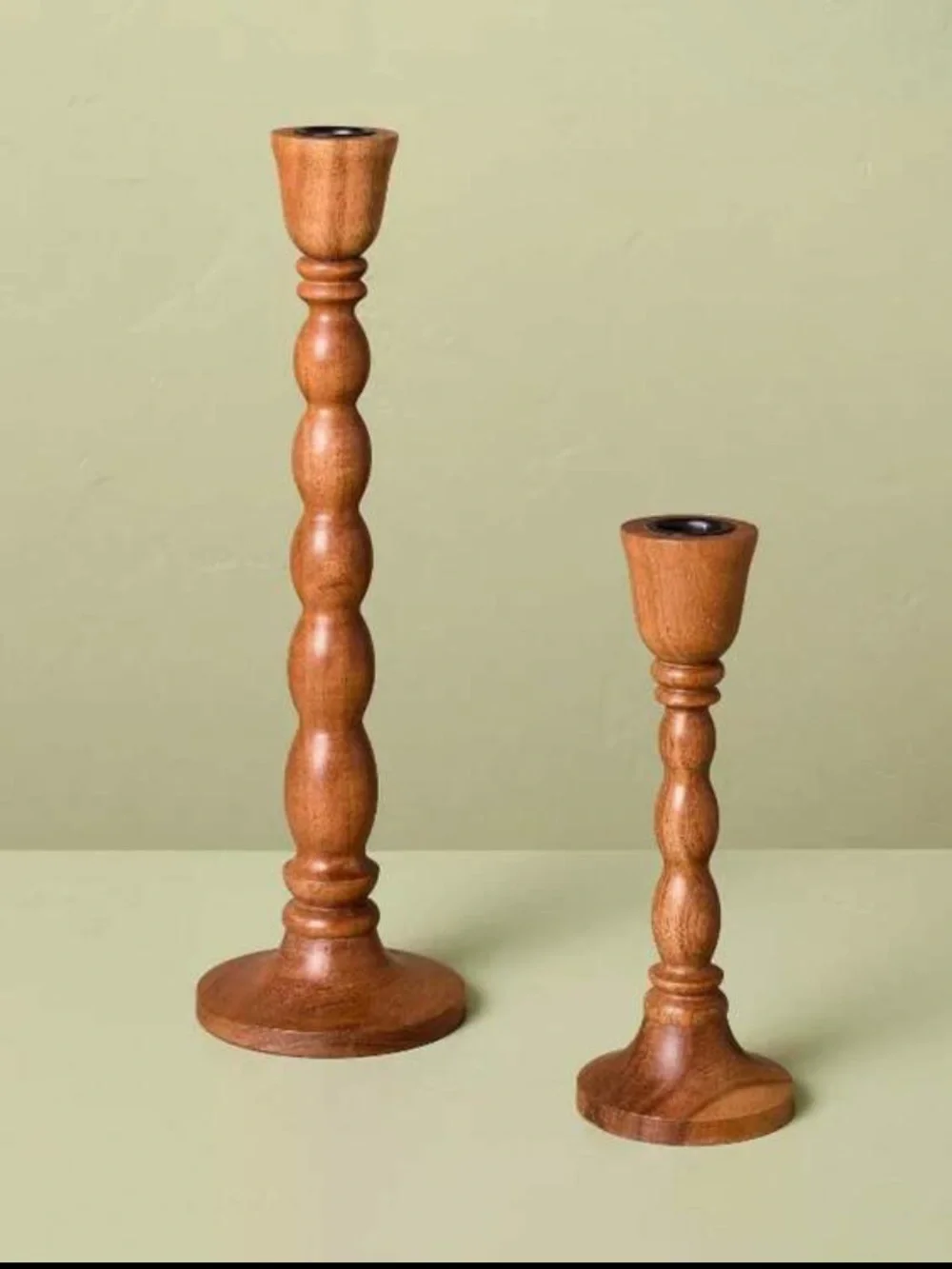 Hearth & Hand with Magnolia •2 Piece• Wood Candlestick Set